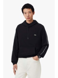 lacoste ανδρική μπλούζα φούτερ με κουκούλα και κεντημένο λογότυπο classic fit - sh0884 μαύρο