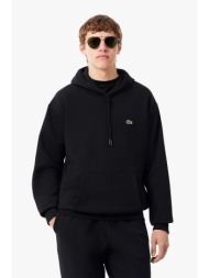 lacoste ανδρική μπλούζα φούτερ με κουκούλα και κεντημένο λογότυπο classic fit - sh8863 μαύρο