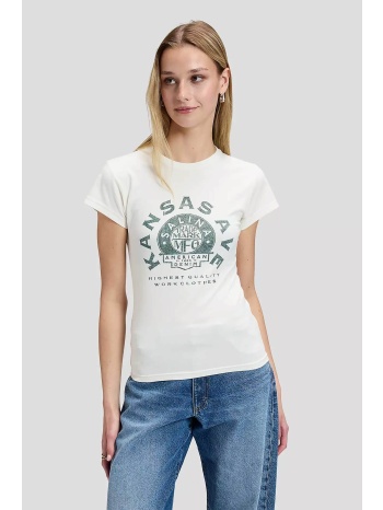 lee® γυναικείο t-shirt slim fit `record` - 112385672 εκρού