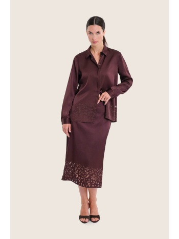 gerry weber γυναικεία φούστα midi σατέν με λεπτομέρεια