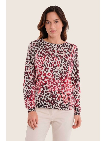 gerry weber γυναικεία μπλούζα πλεκτή με animal print 