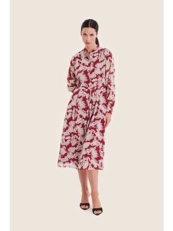 gerry weber γυναικείο midi φόρεμα σεμιζιέ με floral print 
