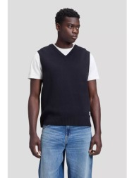 lee® ανδρική πλεκτή αμάνικη μπλούζα με v relaxed fit `workwear` - 112386376 μαύρο