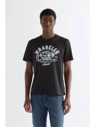 wrangler® ανδρικό t-shirt με print regular fit `americana` - 112387021 μαύρο
