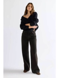 wrangler® γυναικείο τζιν παντελόνι πεντάτσεπο loose straight fit `joey` - 112386594 μαύρο