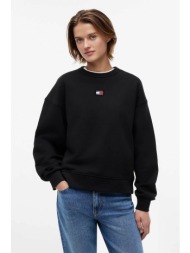 tommy jeans γυναικείο φούτερ με λογότυπο boxy fit - dw0dw17325 μαύρο