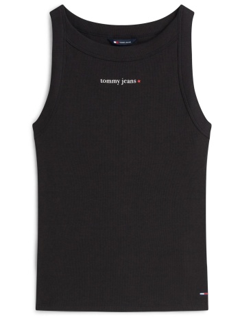 tommy jeans γυναικείο τοπ αμάνικο ribbed με λογότυπο slim