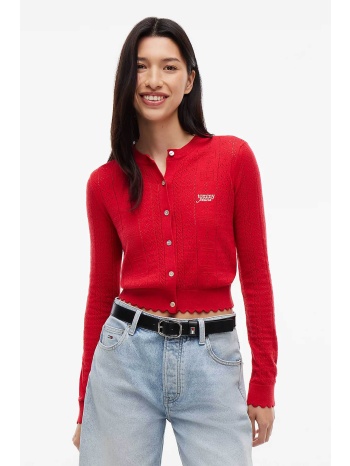 tommy jeans γυναικεία ζακέτα πλεκτή με κέντημα slim fit 