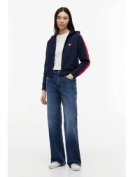 tommy jeans γυναικείο τζιν παντελόνι straight fit `mia` - dw0dw23078 denim blue σκούρο