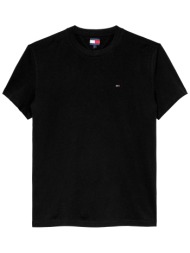 tommy jeans ανδρικό t-shirt με κεντημένο λογότυπο regular fit - dm0dm22504 μαύρο