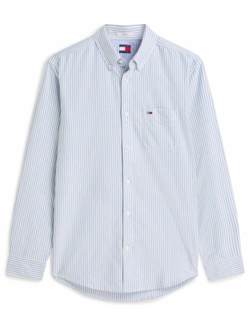 tommy jeans ανδρικό πουκάμισο oxford button down με ριγέ