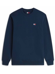 tommy jeans ανδρική μπλούζα φούτερ με λογότυπο regular fit - dm0dm21921 μπλε σκούρο