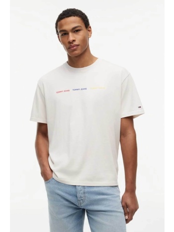 tommy jeans ανδρικό t-shirt με repeat logo regular fit 