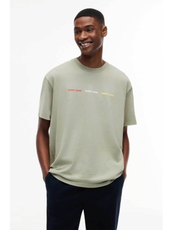 tommy jeans ανδρικό t-shirt με repeat logo regular fit 