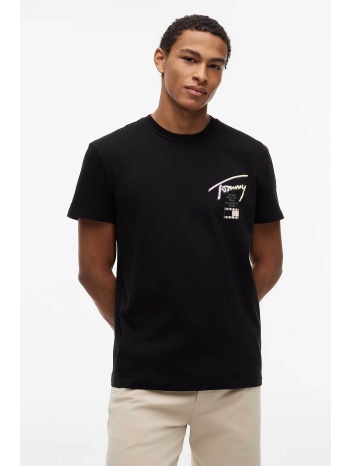 tommy jeans ανδρικό t-shirt με signature logo regular fit 