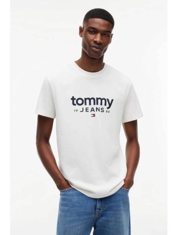 tommy jeans ανδρικό t-shirt με logo print slim fit 