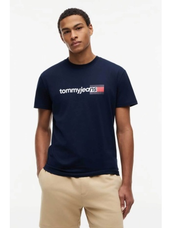 tommy jeans ανδρικό t-shirt με logo print regular fit 