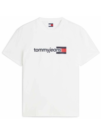 tommy jeans ανδρικό t-shirt με logo print regular fit 