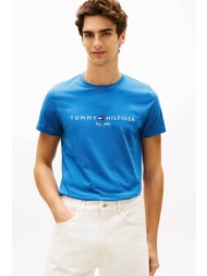 tommy hilfiger ανδρικό t-shirt με λογότυπο slim fit - mw0mw11797 μπλε