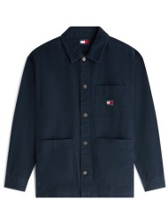 tommy jeans ανδρικό overshirt με τσέπη και λογότυπο oversized fit - dm0dm20236 μπλε σκούρο