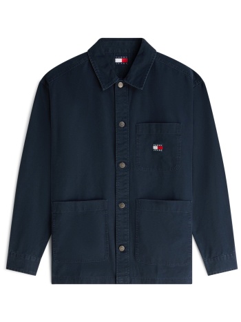 tommy jeans ανδρικό overshirt με τσέπη και λογότυπο