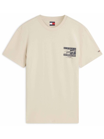 tommy jeans ανδρικό t-shirt με signature logo regular fit 