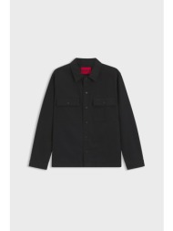 hugo ανδρικό overshirt twill oversized fit `epoldo` - 50545383 μαύρο