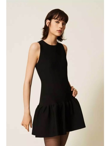 twinset γυναικείο mini φόρεμα με βολάν στο κάτω μέρος 