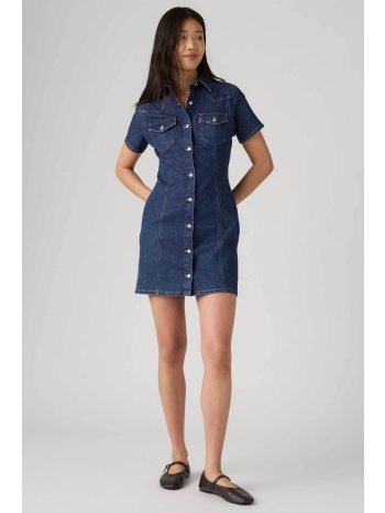levi`s® γυναικείο denim mini φόρεμα σεμιζιέ standard fit