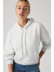 levi`s® γυναικεία μπλούζα φούτερ με κουκούλα και λογότυπο relaxed fit `everyday` - 0082k0005 γκρι αν