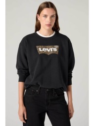 levi`s® γυναικεία μπλούζα φούτερ με λογότυπο standard fit `everyday` - a88000038 μαύρο