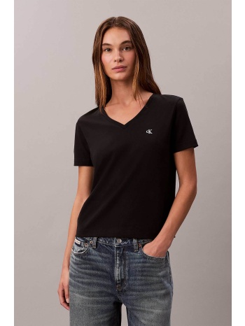 calvin klein jeans γυναικείο t-shirt με v και κεντημένο