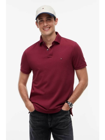 tommy hilfiger ανδρική μπλούζα πόλο πικέ με κεντημένο