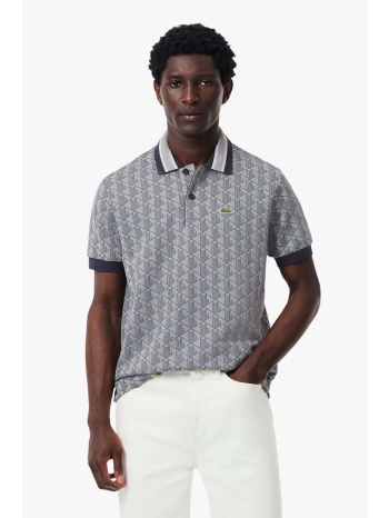 lacoste ανδρική μπλούζα πόλο με all-over monogram classic