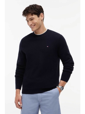 tommy hilfiger ανδρικό πουλόβερ textured με κεντημένο