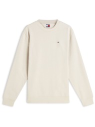 tommy jeans ανδρική μπλούζα φούτερ με κεντημένο λογότυπο και ribbed λεπτομέρειες regular fit - dm0dm