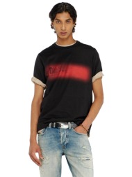 diesel ανδρικό t-shirt με blurred graphic logo print regular fit - w26a251210qiam μαύρο