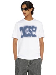 diesel ανδρικό t-shirt με graphic logo print regular fit - w26a251230qiam λευκό