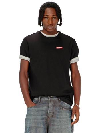 diesel ανδρικό t-shirt με λογότυπο regular fit 
