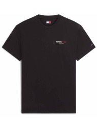 tommy jeans ανδρικό t-shirt με graphic logo print regular fit - dm0dm23375 μαύρο