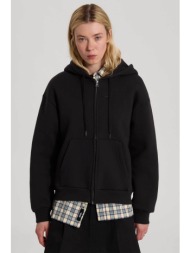 vans ανδρική ζακέτα φούτερ με κουκούλα `salton full-zip` - vn000w1bblk1 μαύρο