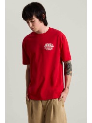 vans ανδρικό t-shirt classic fit `vans world intl ss` - vn0010fyizq1 κόκκινο