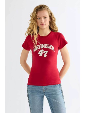 wrangler® γυναικείο t-shirt με λογότυπο slim fit `shrunken