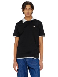 diesel ανδρικό t-shirt με λογότυπο regular fit - w26a148190pjbg μαύρο