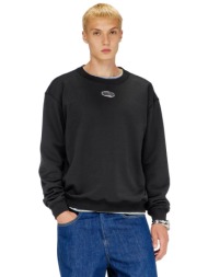 diesel ανδρική μπλούζα φούτερ με oval d logo regular fit - w26a204460bkbw μαύρο
