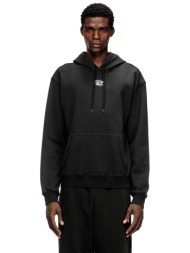diesel ανδρική μπλούζα φούτερ με κουκούλα oval d logo relaxed fit - w26a204470bkbw μαύρο