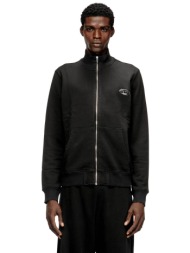 diesel ανδρική ζακέτα φούτερ με μεταλλικό oval d logo regular fit - w26a218730bkbw μαύρο