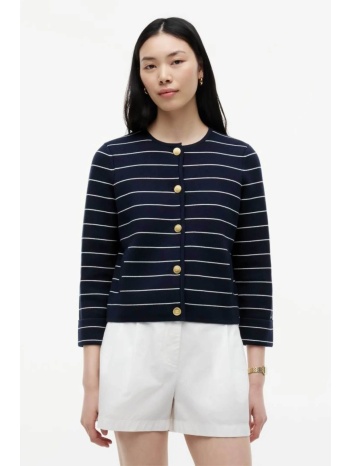 tommy hilfiger γυναικεία πλεκτή ζακέτα ριγέ boxy fit 