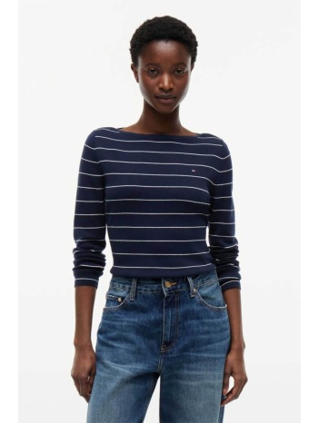 tommy hilfiger γυναικεία πλεκτή μπλούζα ριγέ regular fit 