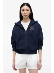tommy hilfiger γυναικεία ζακέτα φούτερ με λογότυπο regular fit - ww0ww50938 μπλε σκούρο
